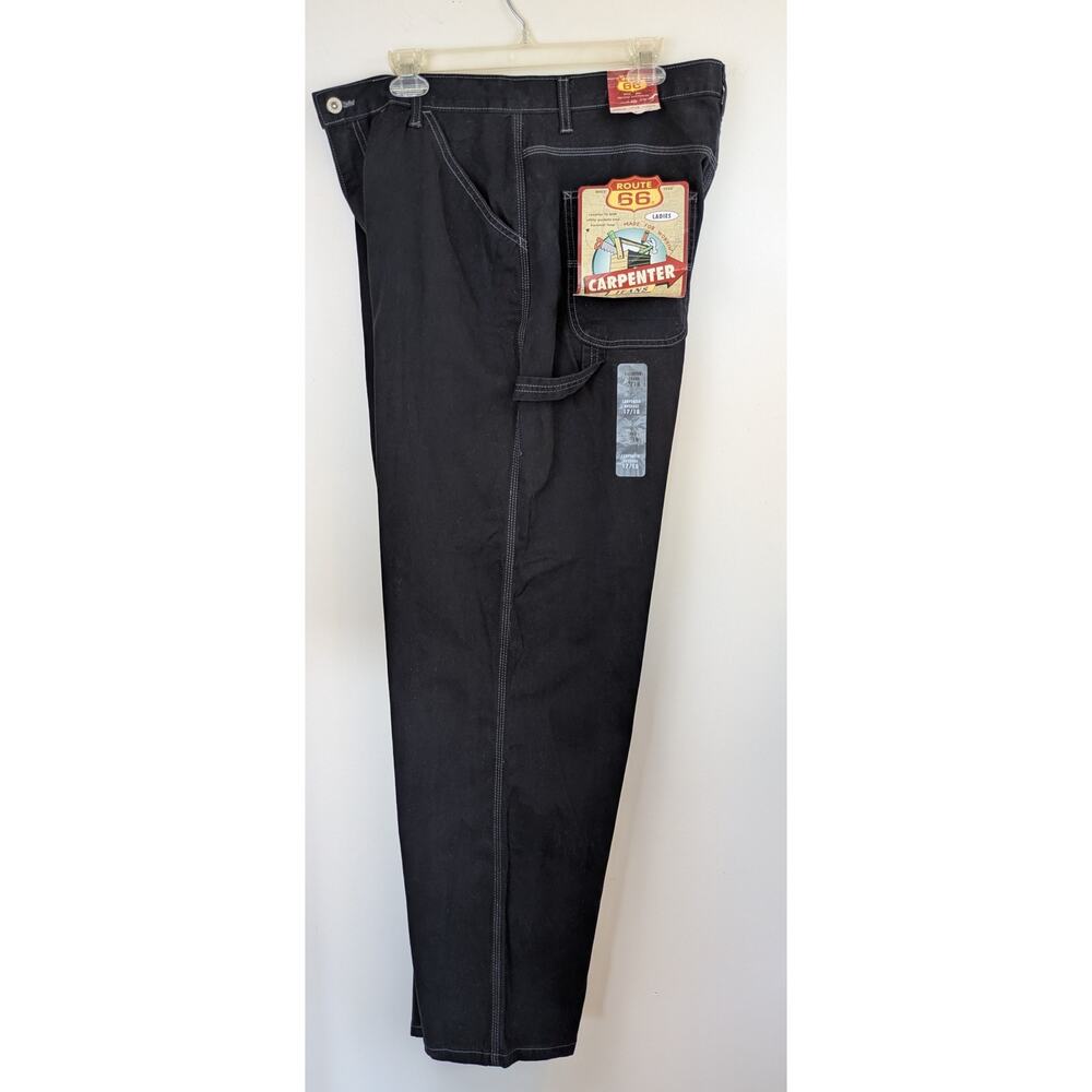 Route 66 Y2K Carpenter Jeans Junior 17/18 Black Wide Leg Streetwear Vintage NEW - Picture 7 of 12